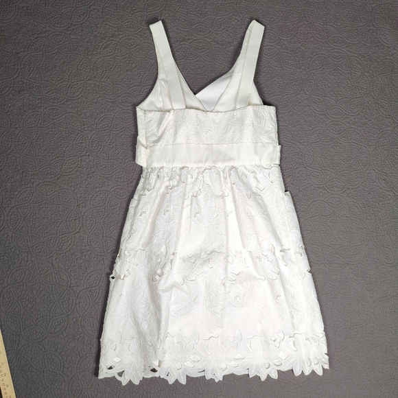 Tibi Southern Belle Dress Mini  White Size 2 Lace Embroidered Coquette Bridal  - Picture 4 of 14